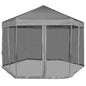 Gazebo Esagonale Pop-Up Con 6 Pareti 3,6X3,1 M