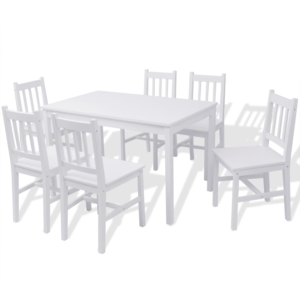 Set Da Pranzo 7 Pz In Legno Di Pino