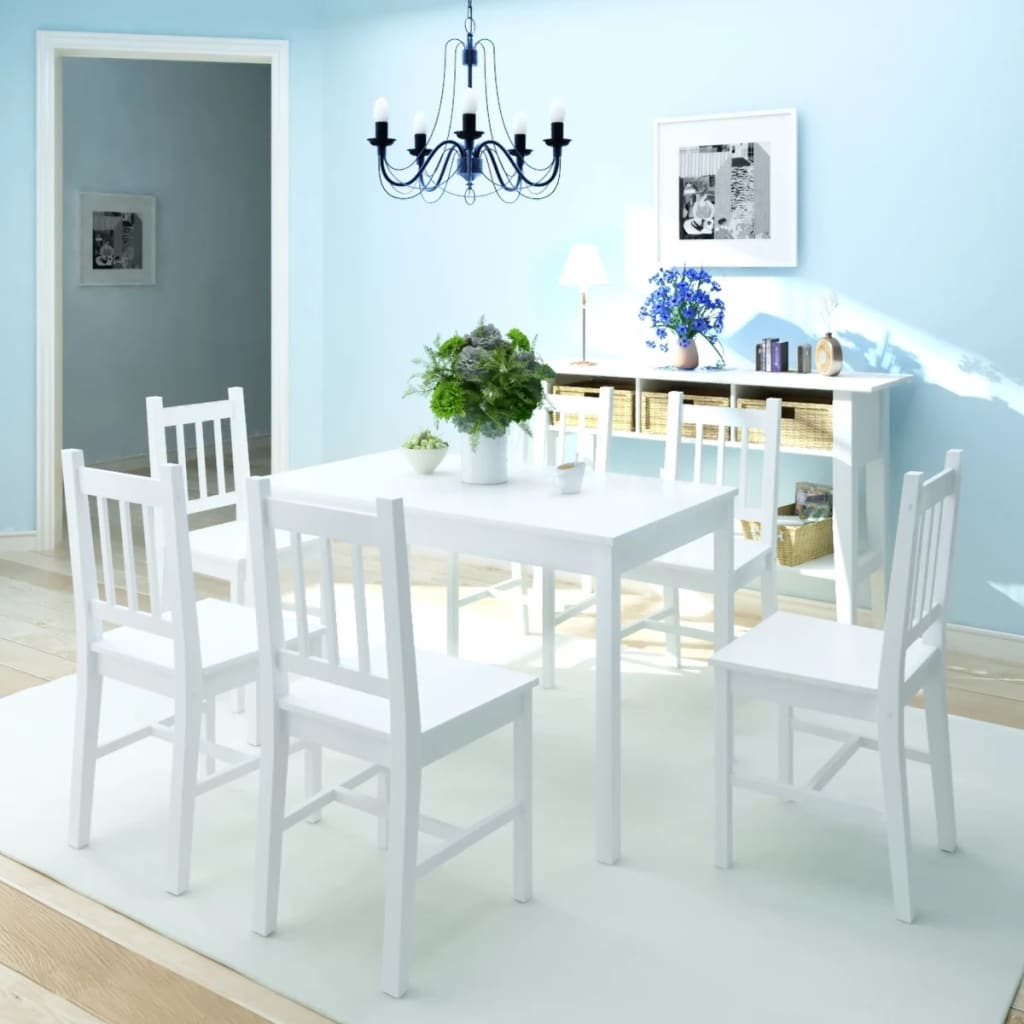 Set Da Pranzo 7 Pz In Legno Di Pino