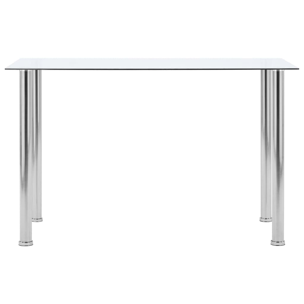 Tavolo Da Pranzo Trasparente 120X60X75Cm Vetro Temperato