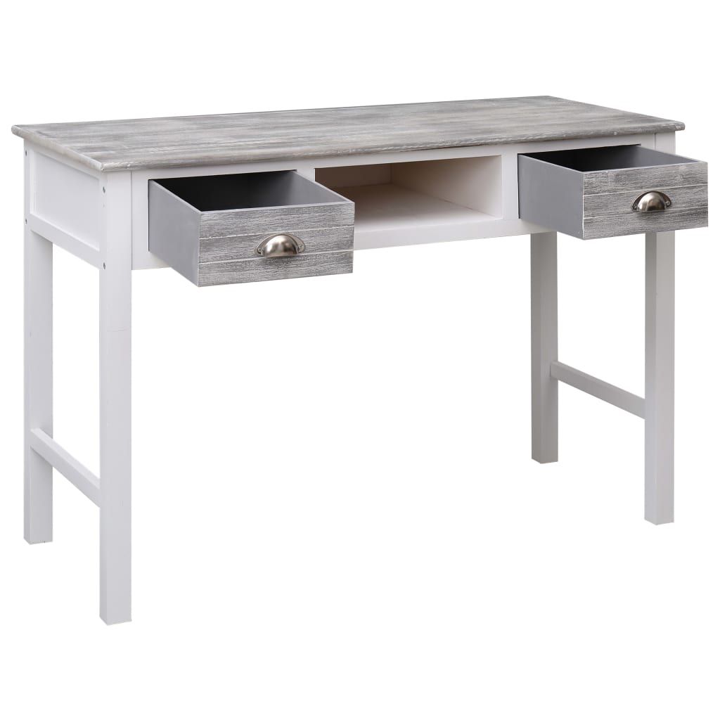 Scrivania Grigia 110X45X76 Cm In Legno