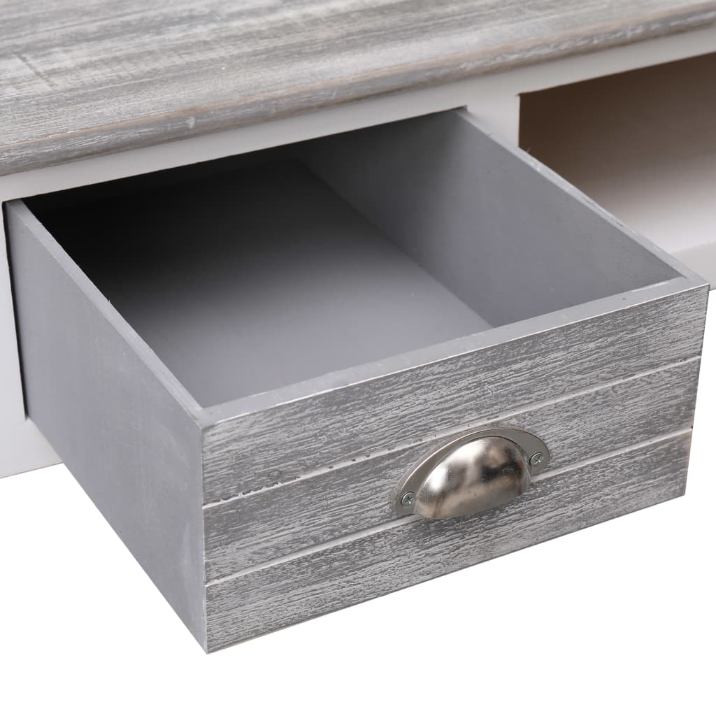 Scrivania Grigia 110X45X76 Cm In Legno