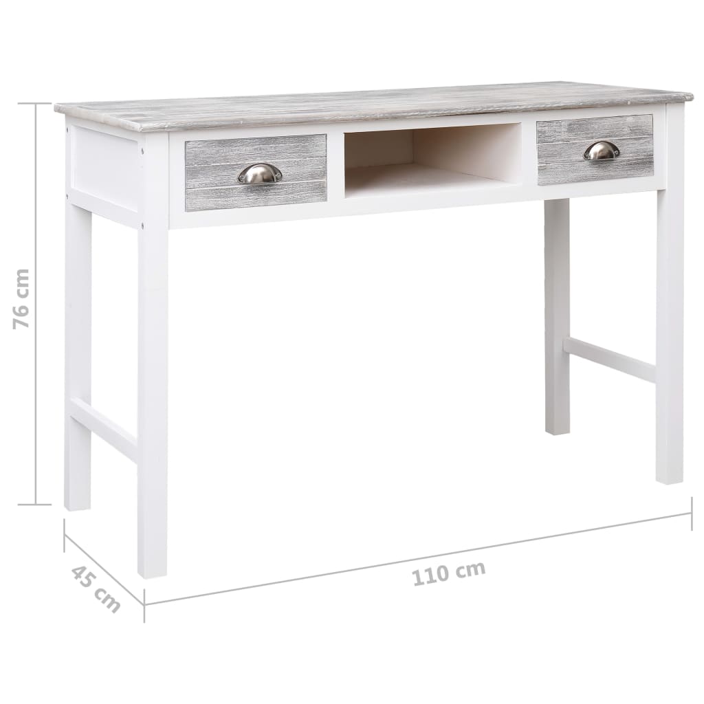 Scrivania Grigia 110X45X76 Cm In Legno