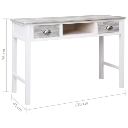 Scrivania Grigia 110X45X76 Cm In Legno