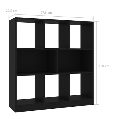 Libreria Nera 97,5X29,5X100 Cm In Legno Multistrato