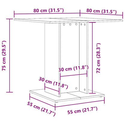 Tavolo Da Pranzo 80X80X75 Cm In Legno Multistrato