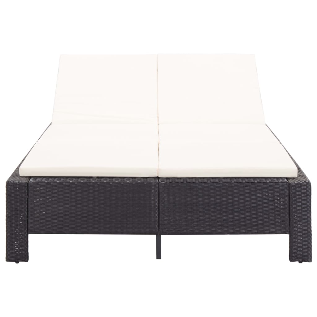 Lettino Prendisole A 2 Posti Con Cuscino In Polyrattan
