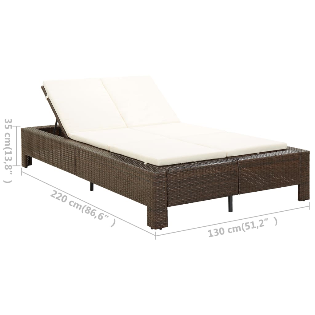 Lettino Prendisole A 2 Posti Con Cuscino In Polyrattan