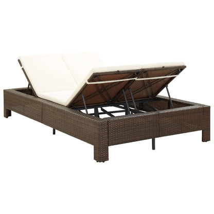 Lettino Prendisole A 2 Posti Con Cuscino In Polyrattan