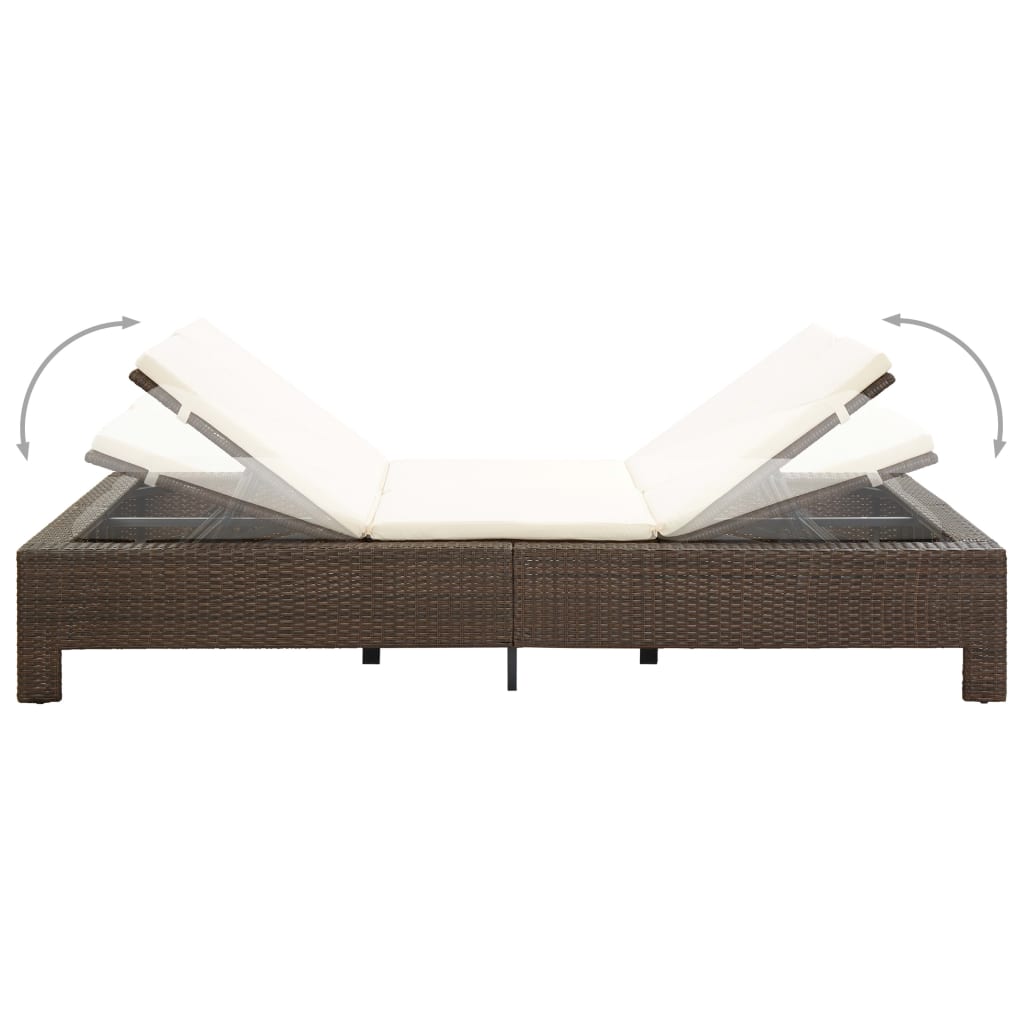 Lettino Prendisole A 2 Posti Con Cuscino In Polyrattan