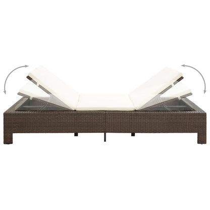 Lettino Prendisole A 2 Posti Con Cuscino In Polyrattan