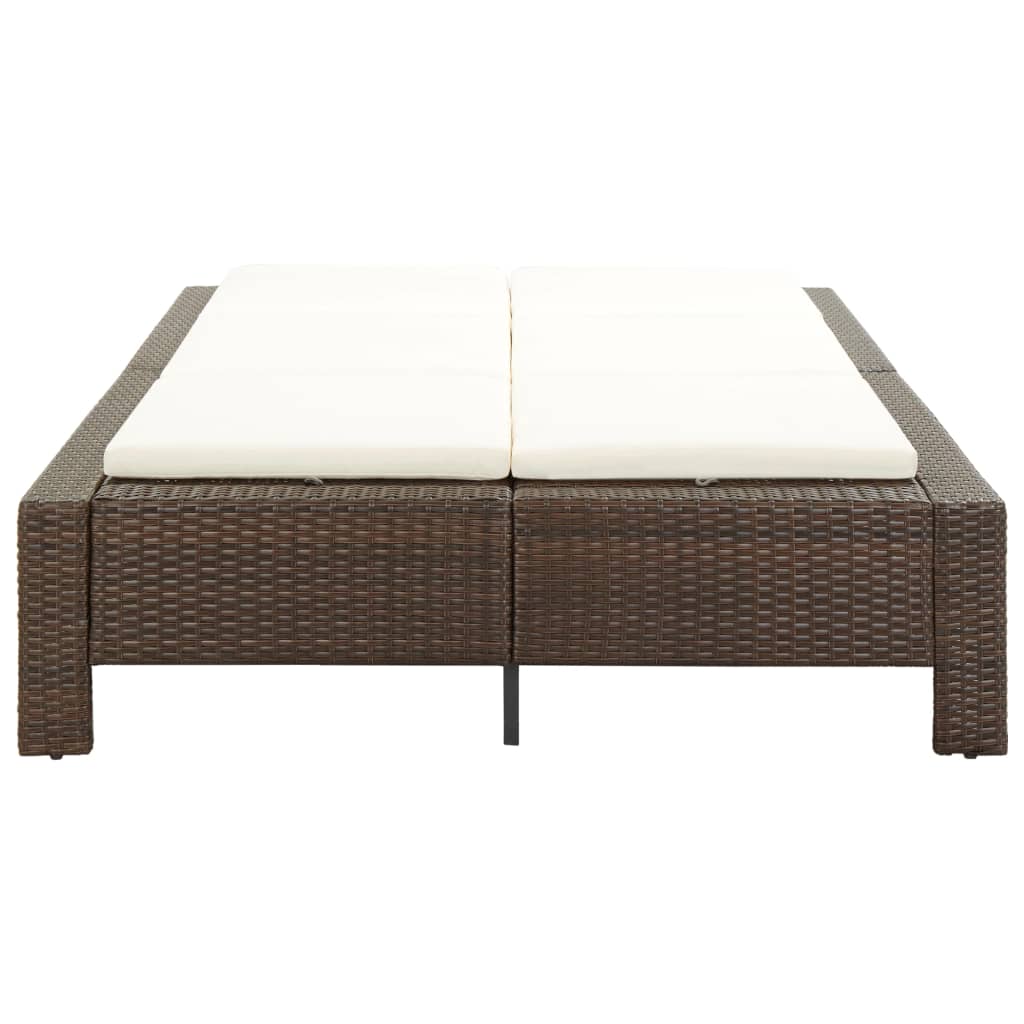 Lettino Prendisole A 2 Posti Con Cuscino In Polyrattan