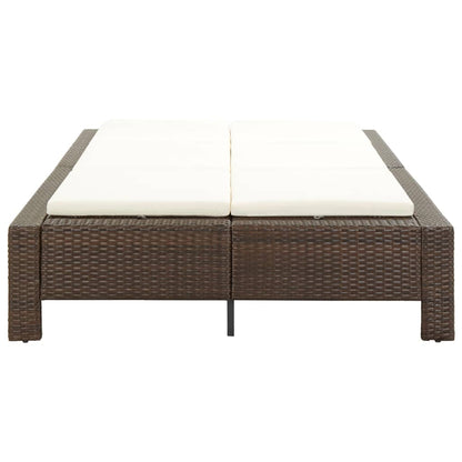 Lettino Prendisole A 2 Posti Con Cuscino In Polyrattan
