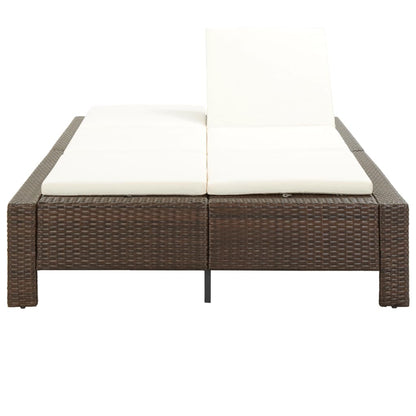Lettino Prendisole A 2 Posti Con Cuscino In Polyrattan
