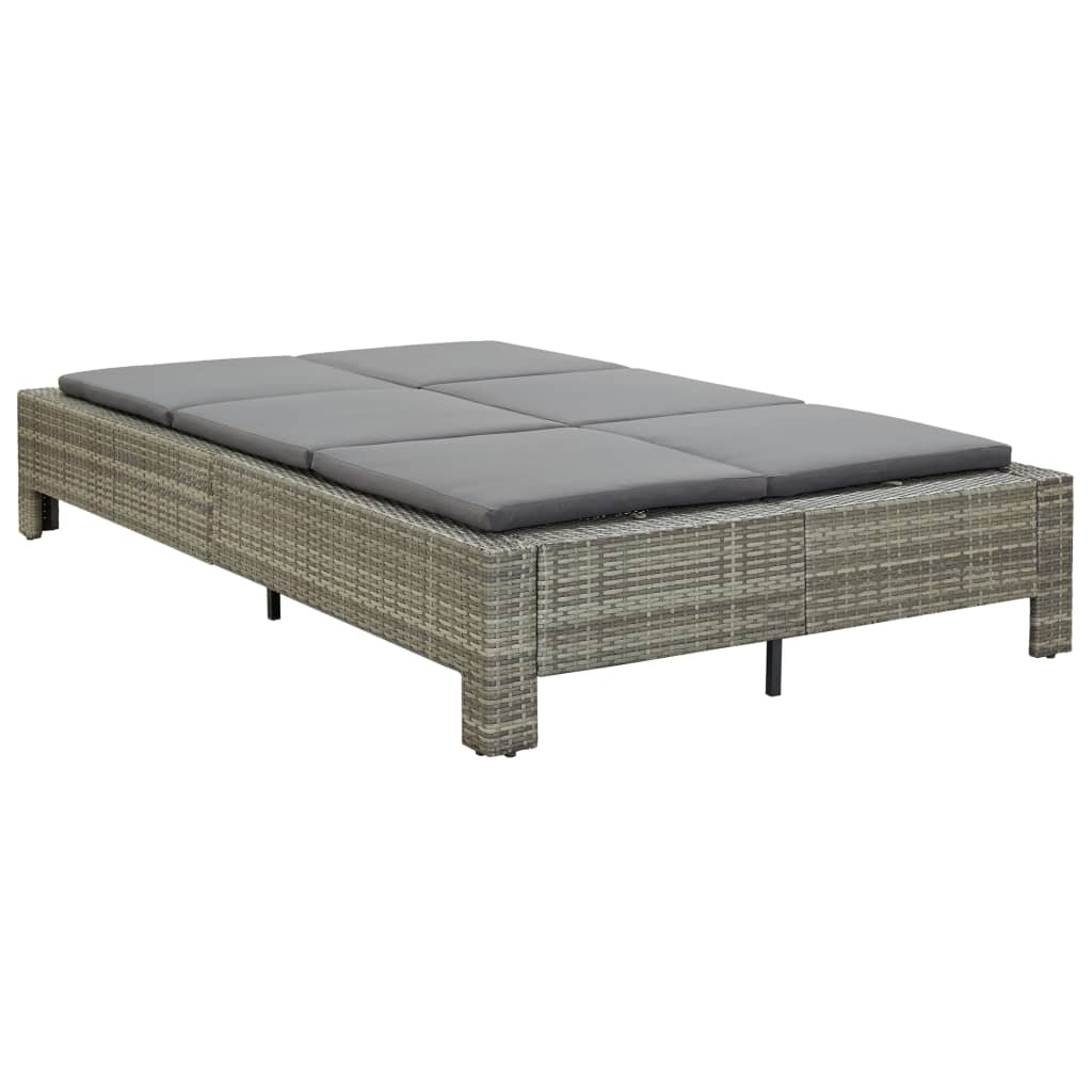 Lettino Prendisole A 2 Posti Con Cuscino In Polyrattan