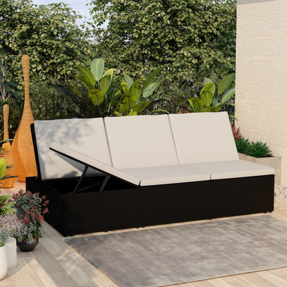 Lettino Prendisole Trasformabile Con Cuscino Polyrattan