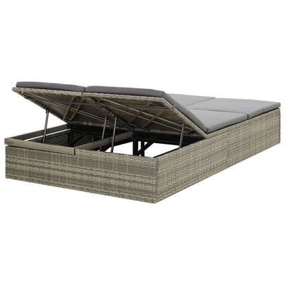 Lettino Prendisole Trasformabile Con Cuscino Polyrattan