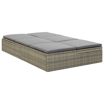 Lettino Prendisole Trasformabile Con Cuscino Polyrattan