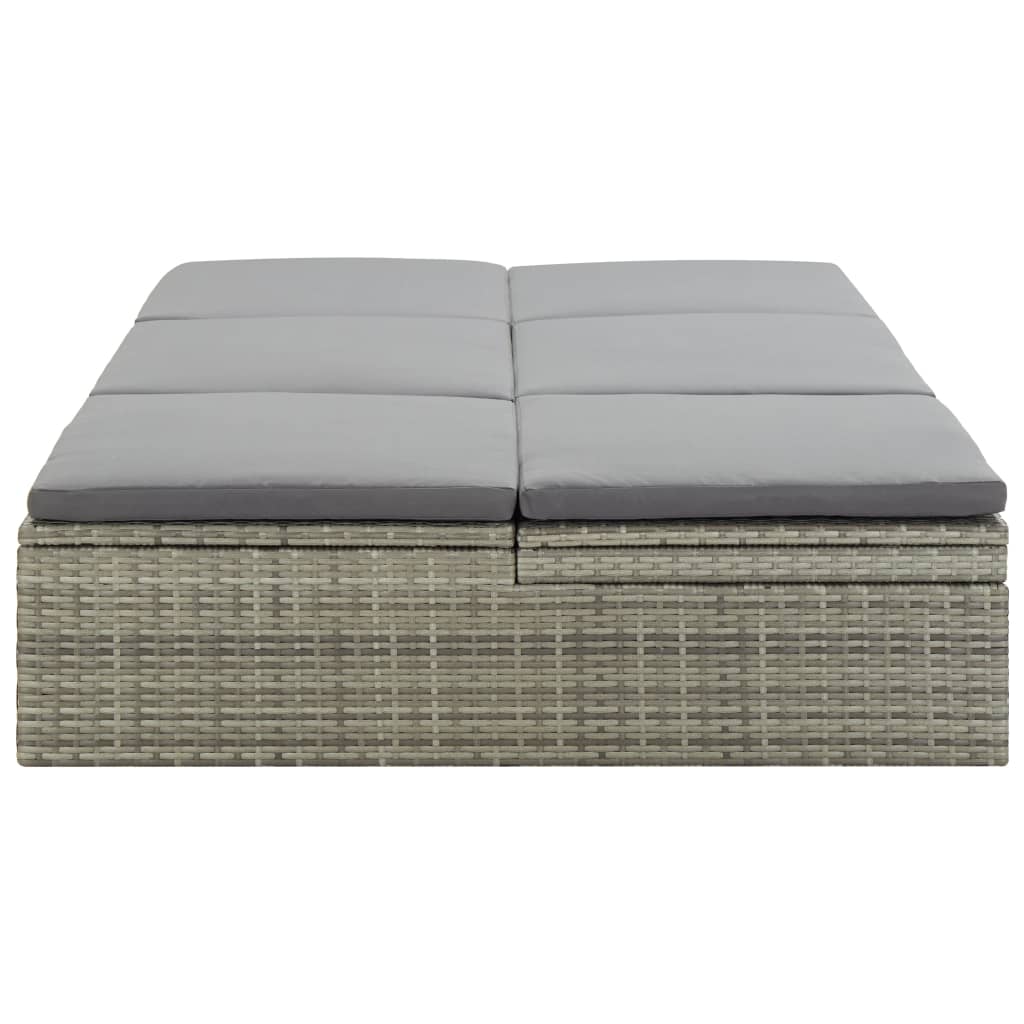 Lettino Prendisole Trasformabile Con Cuscino Polyrattan