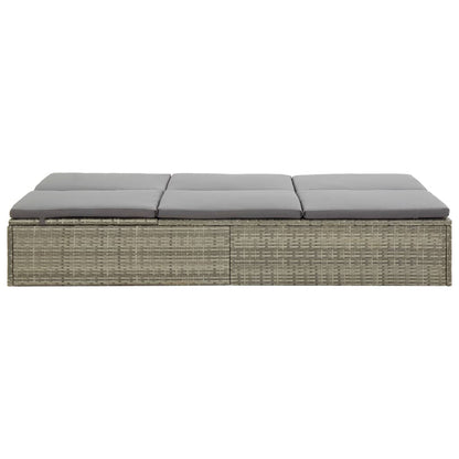 Lettino Prendisole Trasformabile Con Cuscino Polyrattan