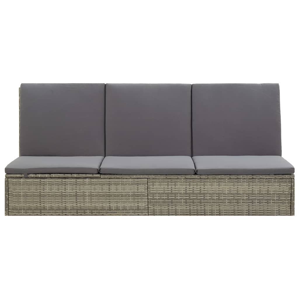 Lettino Prendisole Trasformabile Con Cuscino Polyrattan
