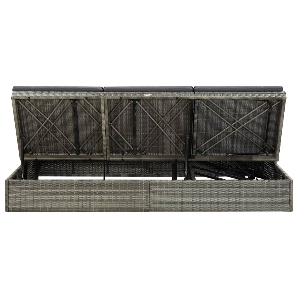 Lettino Prendisole Trasformabile Con Cuscino Polyrattan