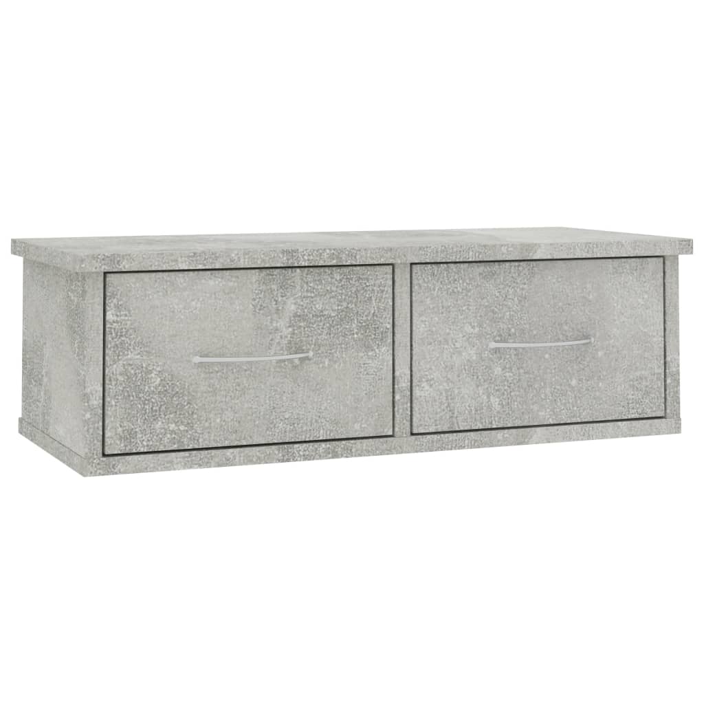 Scaffale Cassetti Parete 60X26X18,5 Multistrato Grigio Cemento