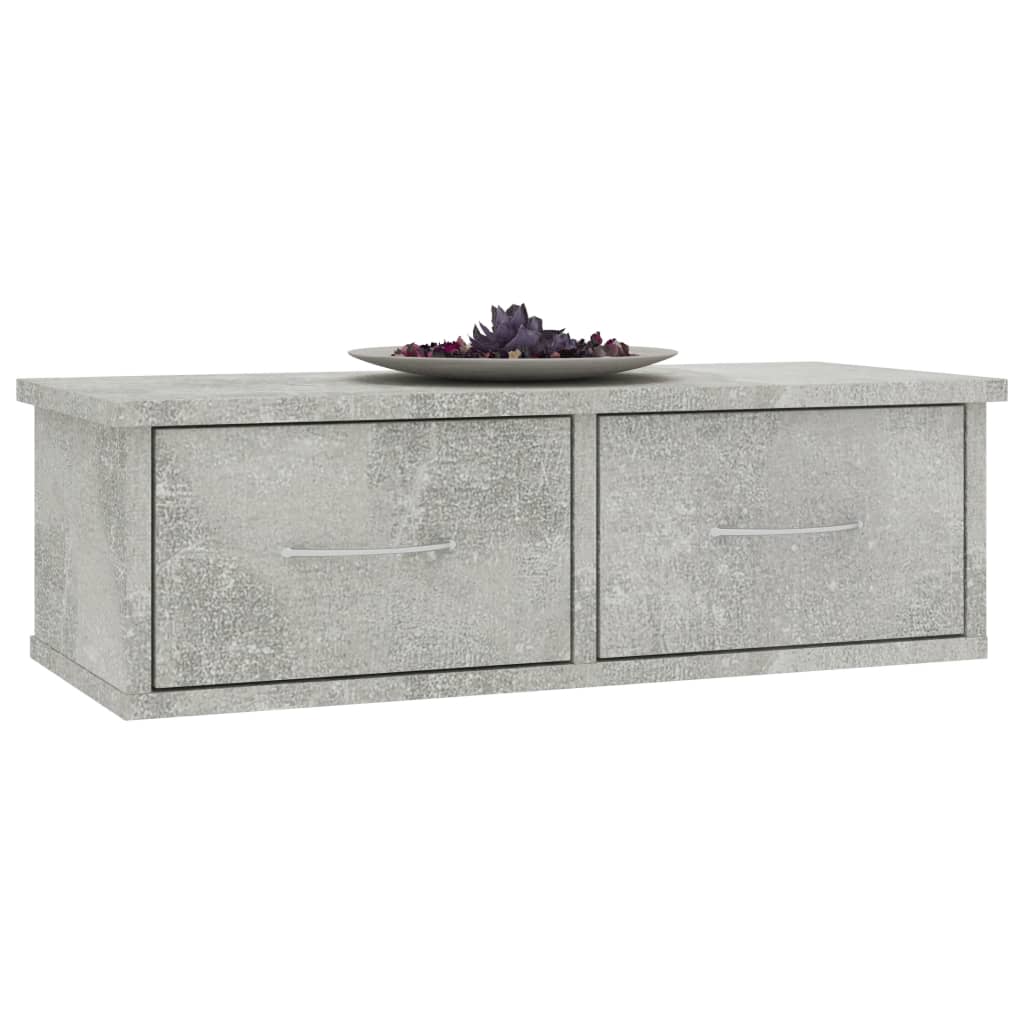 Scaffale Cassetti Parete 60X26X18,5 Multistrato Grigio Cemento