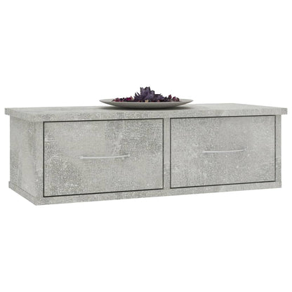 Scaffale Cassetti Parete 60X26X18,5 Multistrato Grigio Cemento