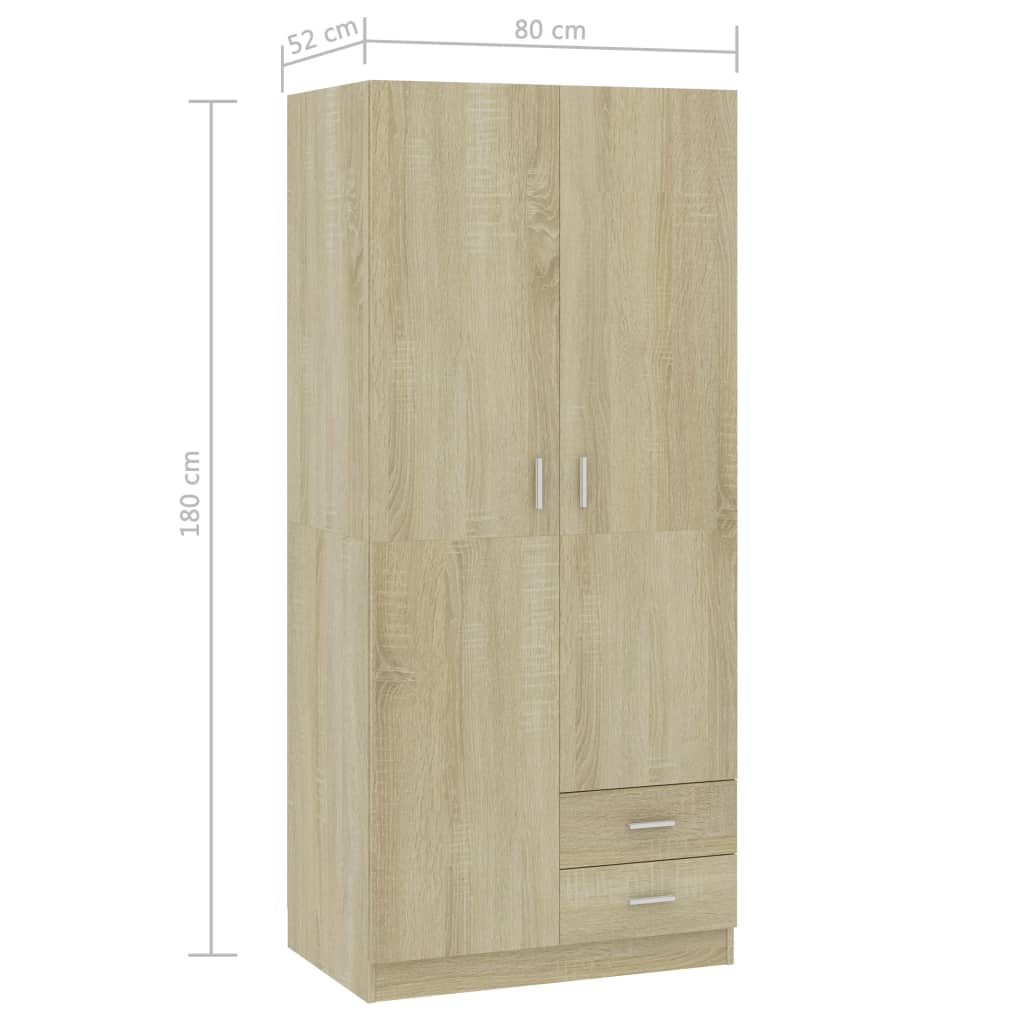 Armadio 80X52X180 Cm In Legno Multistrato