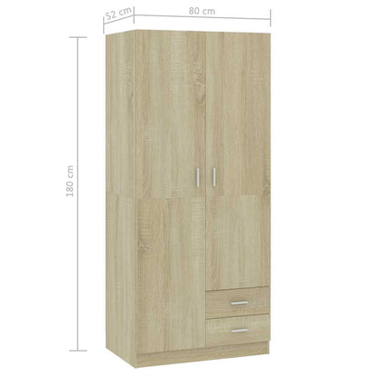 Armadio 80X52X180 Cm In Legno Multistrato
