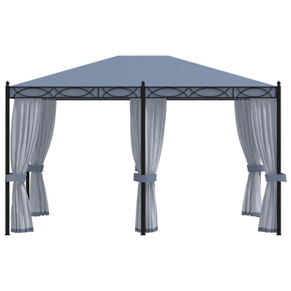 Gazebo Con Schermi A Rete 3X4 Cm Antracite In Acciaio
