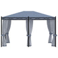 Gazebo Con Schermi A Rete 3X4 Cm Antracite In Acciaio