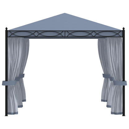 Gazebo Con Schermi A Rete 3X4 Cm Antracite In Acciaio