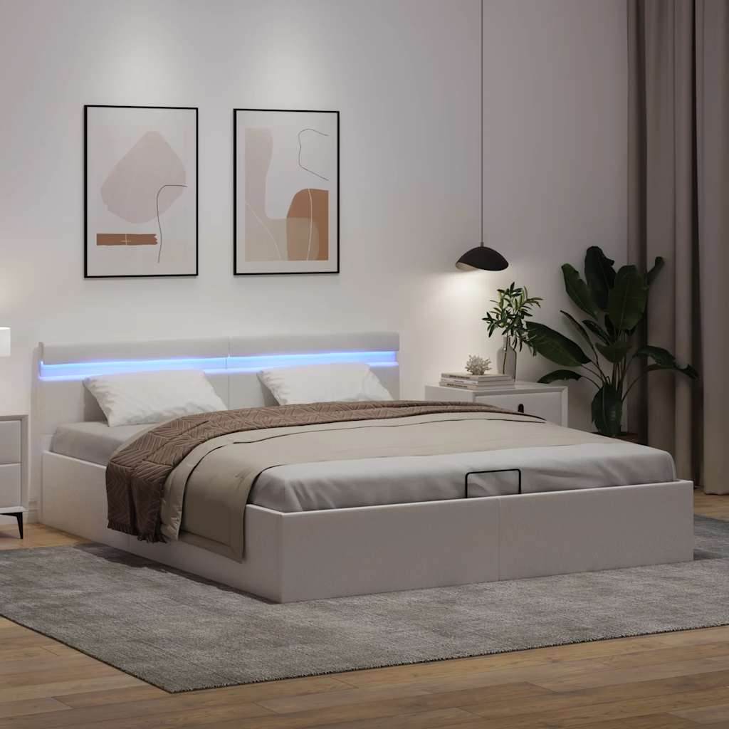 Giroletto Contenitore Idraulico Led Similpelle 160X200Cm