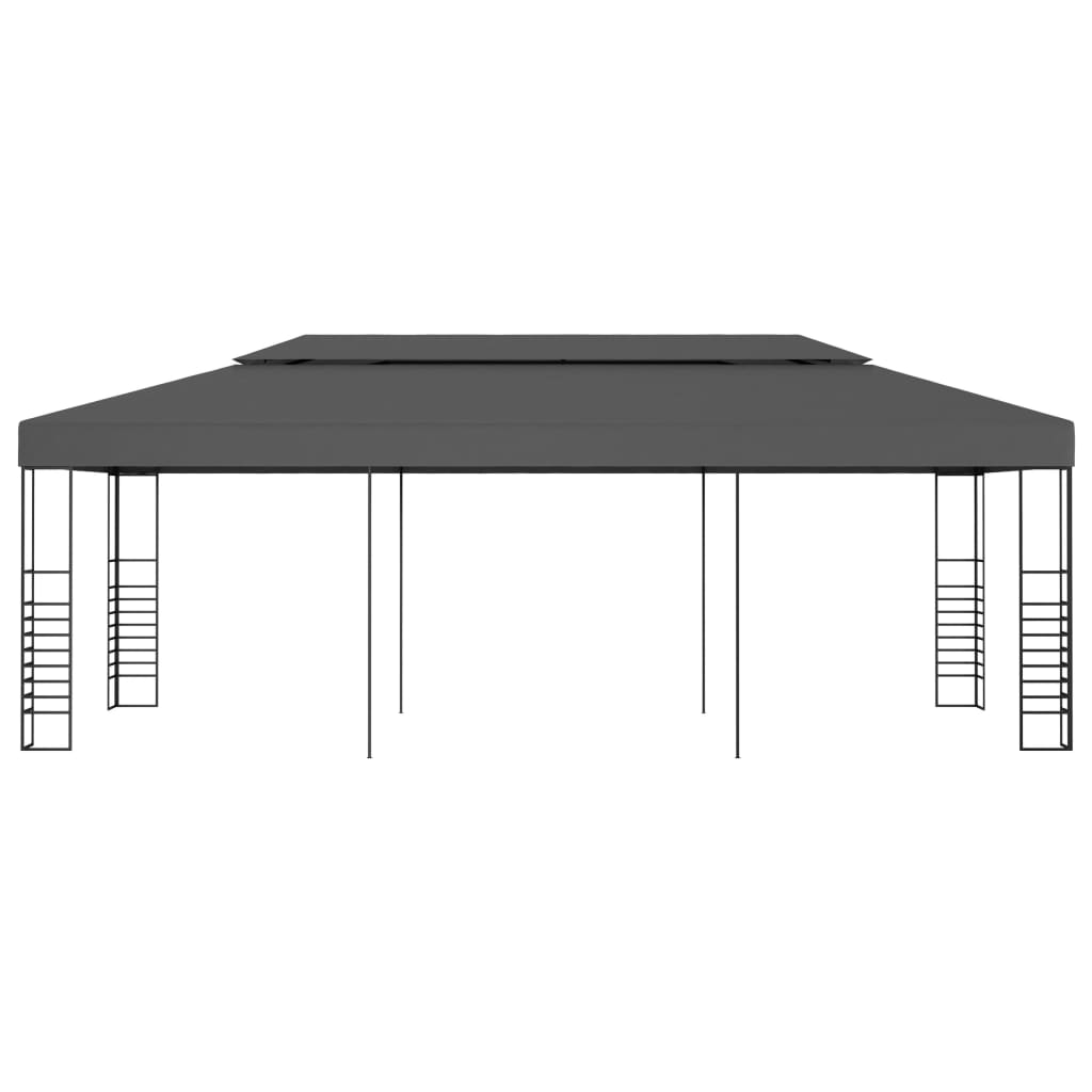 Gazebo Da Giardino 6X3X2,7 M Grigio 180 G/M²