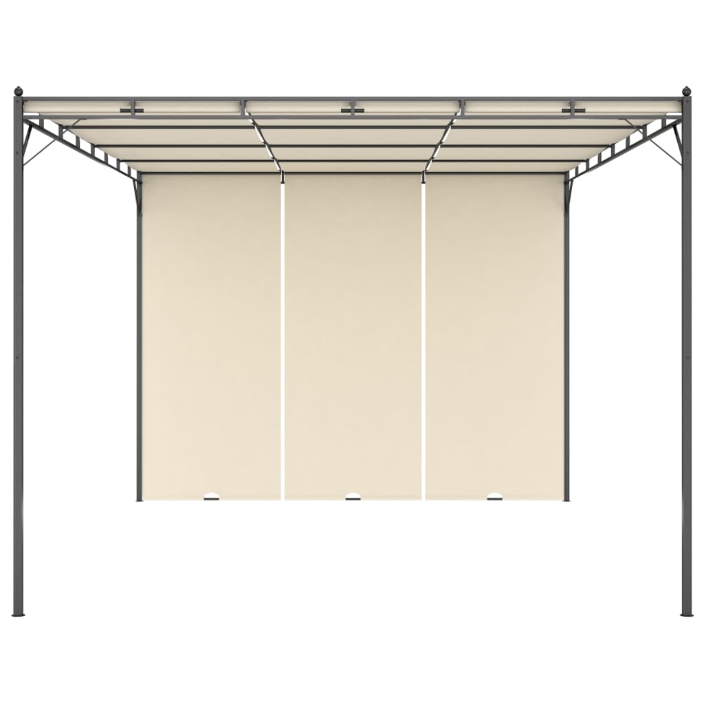 Gazebo Da Giardino Con Tenda Laterale 4X3X2,25 M