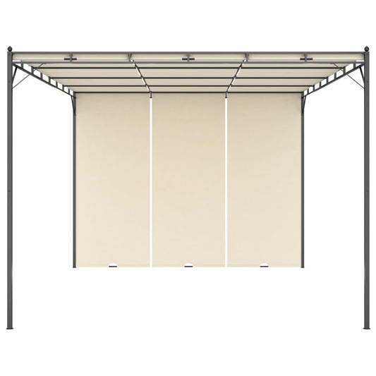 Gazebo Da Giardino Con Tenda Laterale 4X3X2,25 M