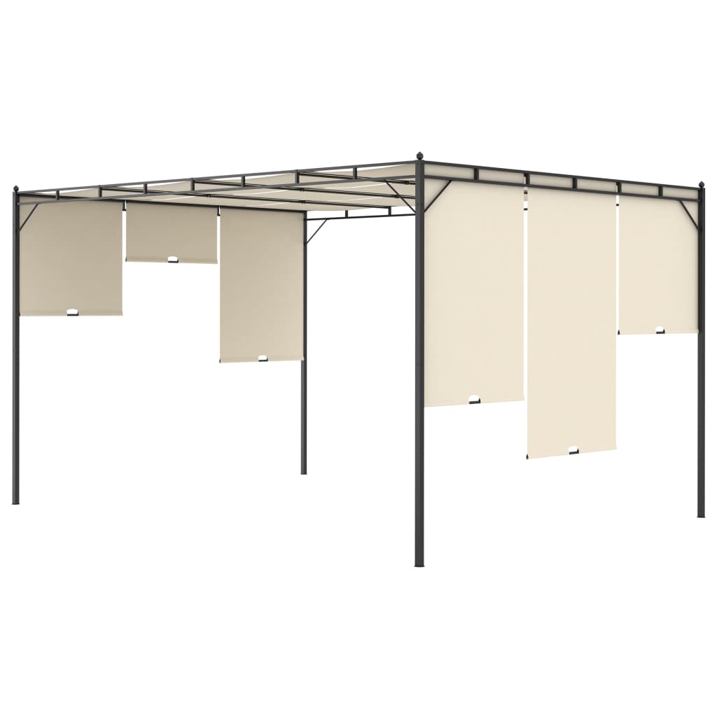 Gazebo Da Giardino Con Tenda Laterale 4X3X2,25 M