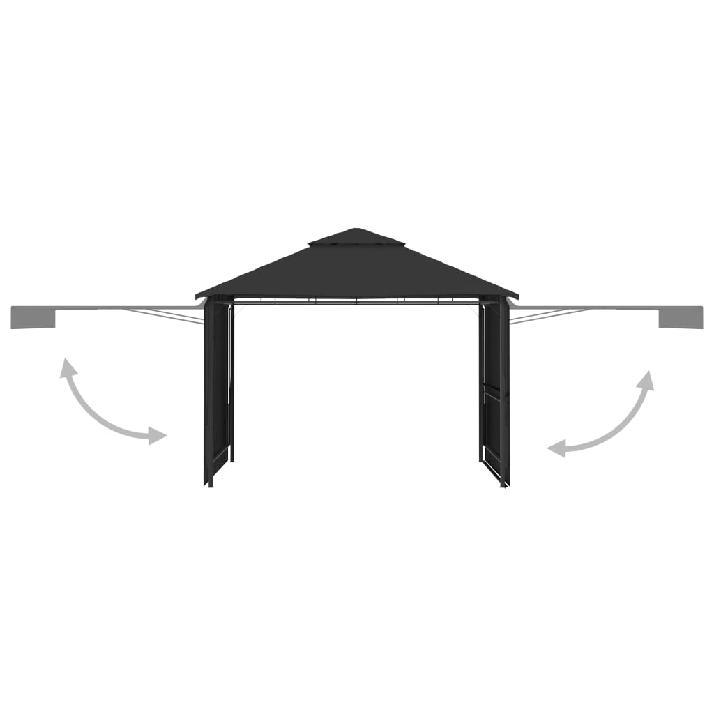 Gazebo Tetto Doppio Estendibile 3X3X2,75 M 180 G/M²