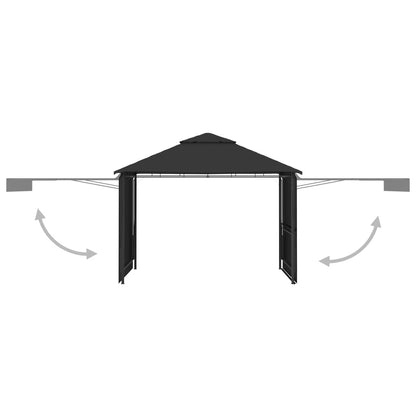 Gazebo Tetto Doppio Estendibile 3X3X2,75 M 180 G/M²