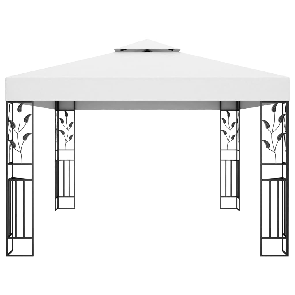 Gazebo Con Tetto Doppio 3X4 M Grigio 180 G/M²
