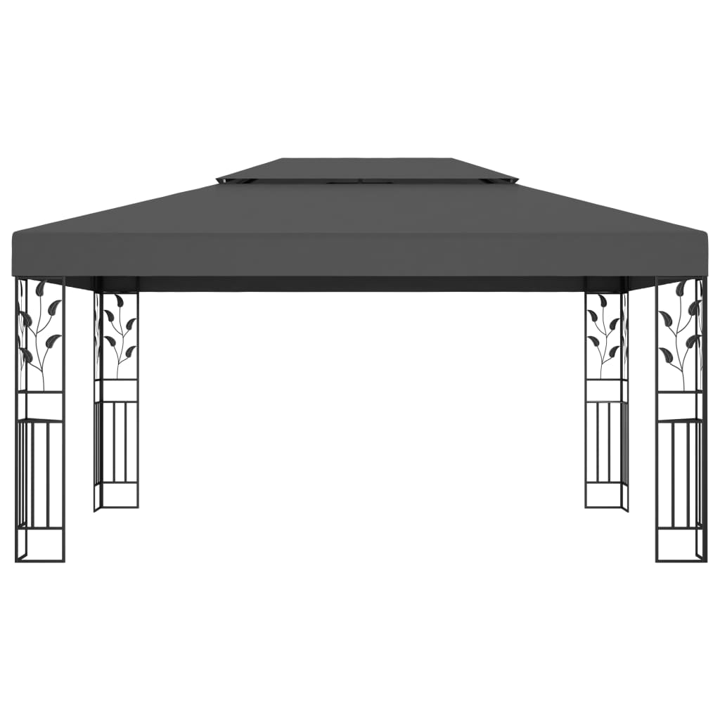 Gazebo Con Tetto Doppio 3X4 M Grigio 180 G/M²
