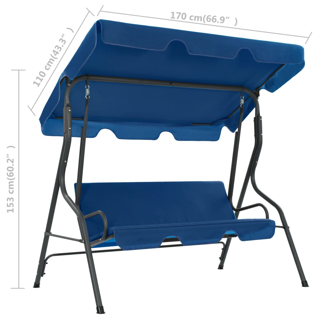 Panchina A Dondolo Da Giardino 170X110X153 Cm Tessuto