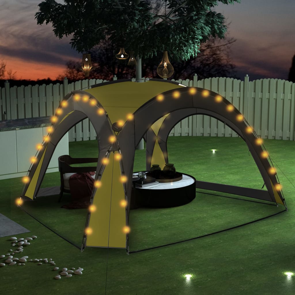 Tenda Per Feste Con Led E 4 Pareti 3,6X3,6X2,3 M