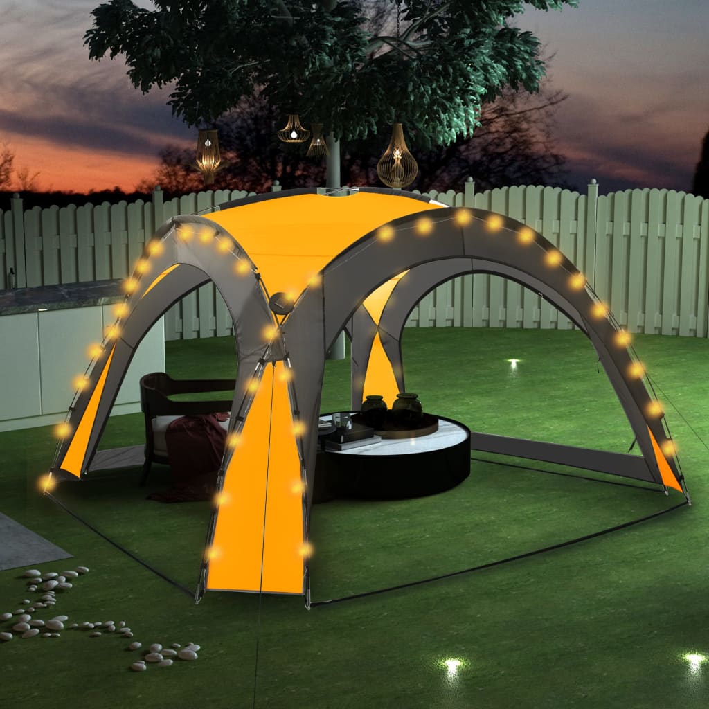 Tenda Per Feste Con Led E 4 Pareti 3,6X3,6X2,3 M