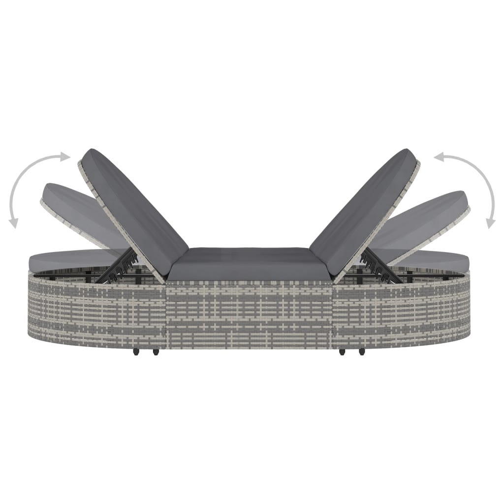 Lettino Prendisole A 2 Posti Con Cuscini In Polyrattan