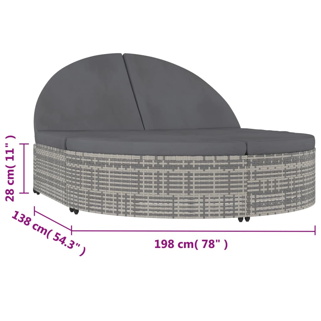 Lettino Prendisole A 2 Posti Con Cuscini In Polyrattan