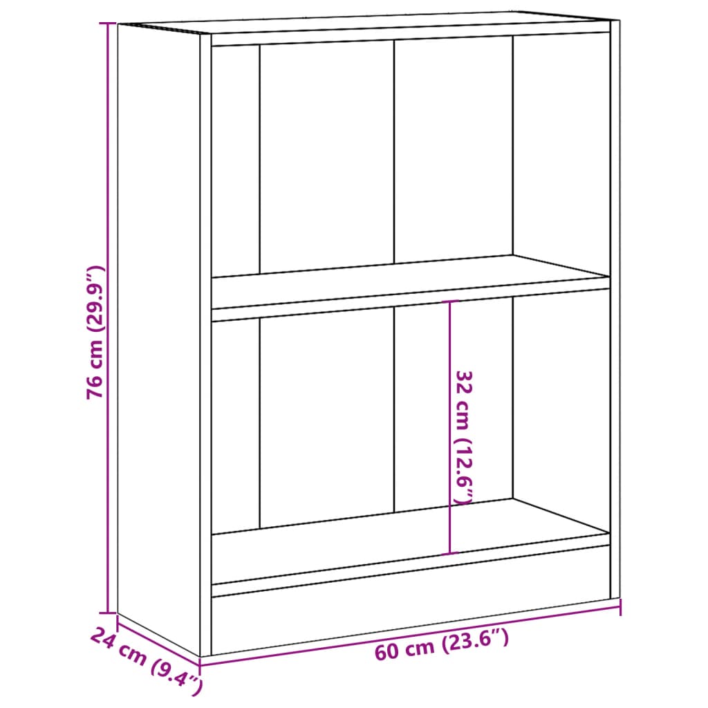 Libreria Rovere Sonoma 60X24X76 Cm In Legno Multistrato