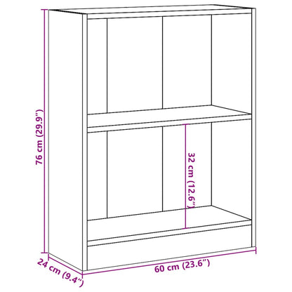 Libreria Rovere Sonoma 60X24X76 Cm In Legno Multistrato